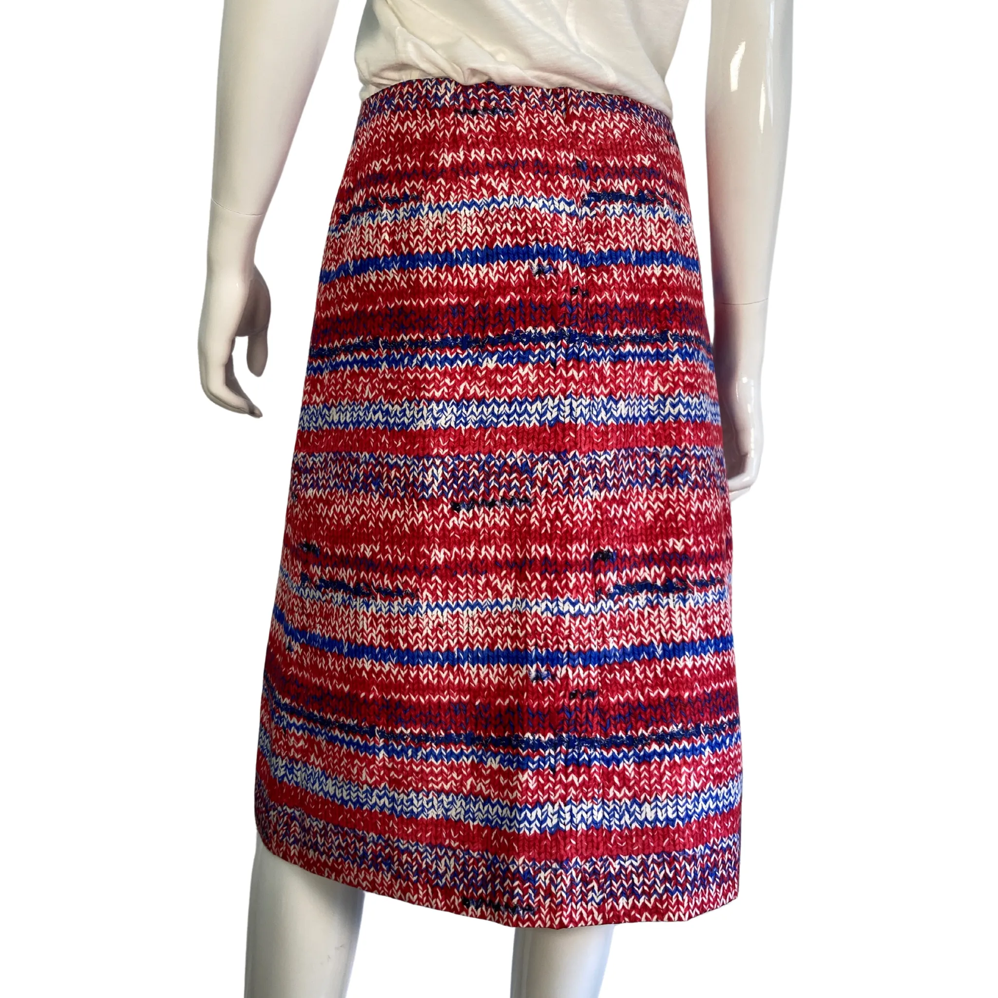 Tory Burch Mouline Pattern Silk Pencil Skirt