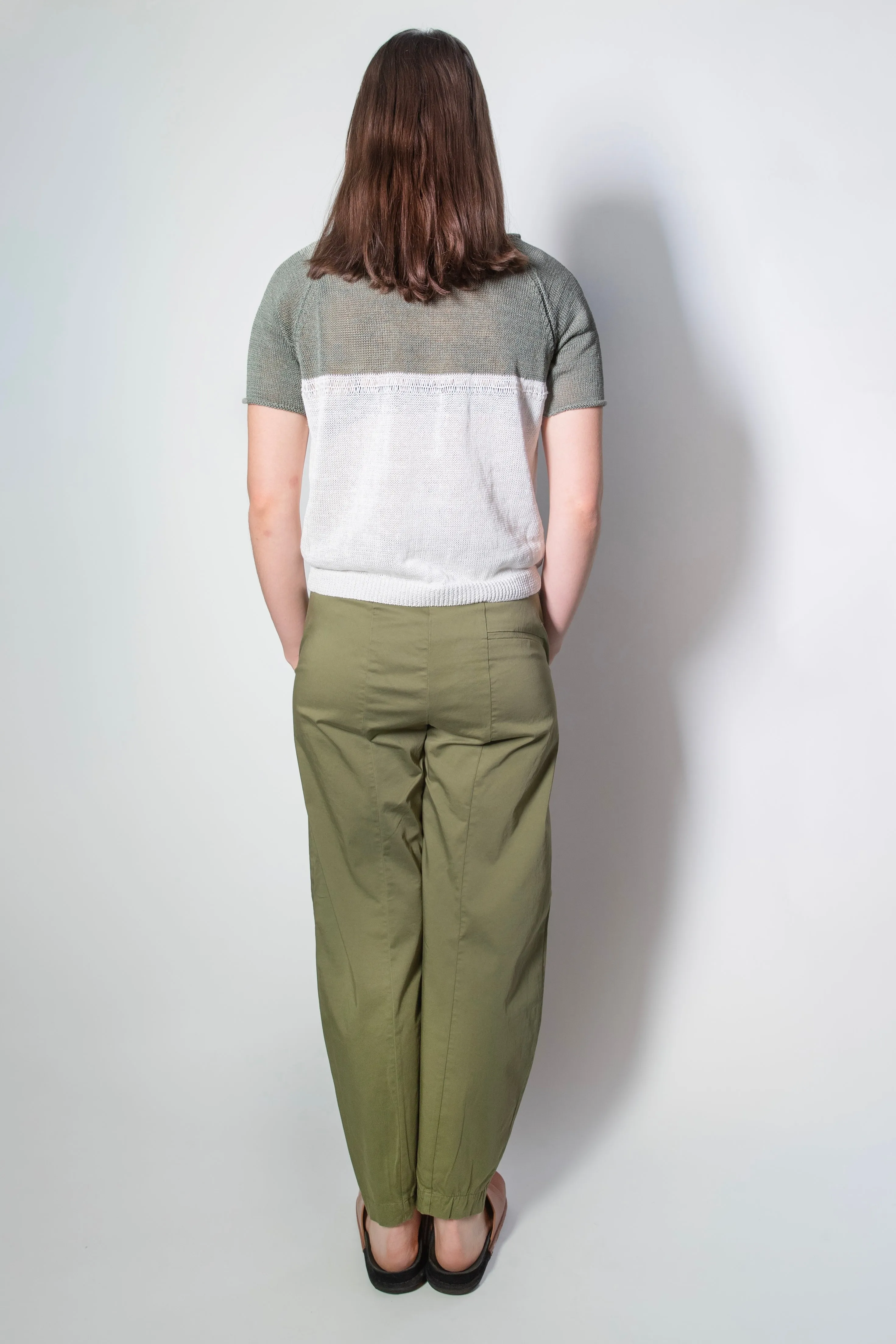 Transit Par Such Textured knit Tee in Green Combo