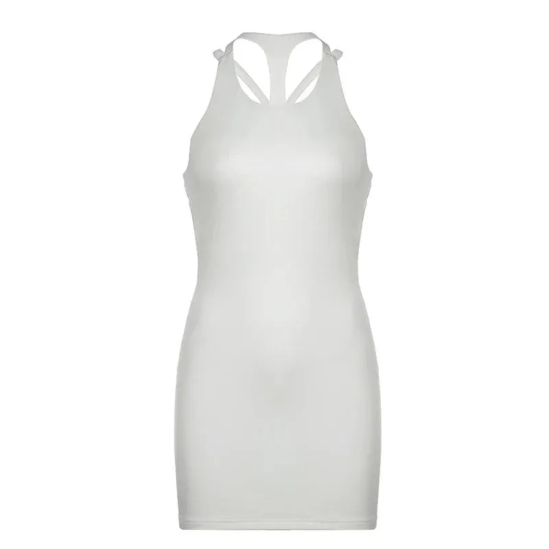 Uniwim Elegant Backless Sleeveless Bandage Dress