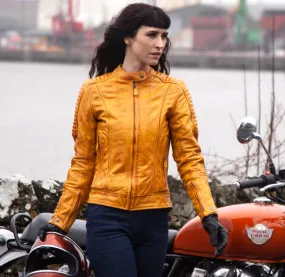 Valerie Yellow Leather Jacket