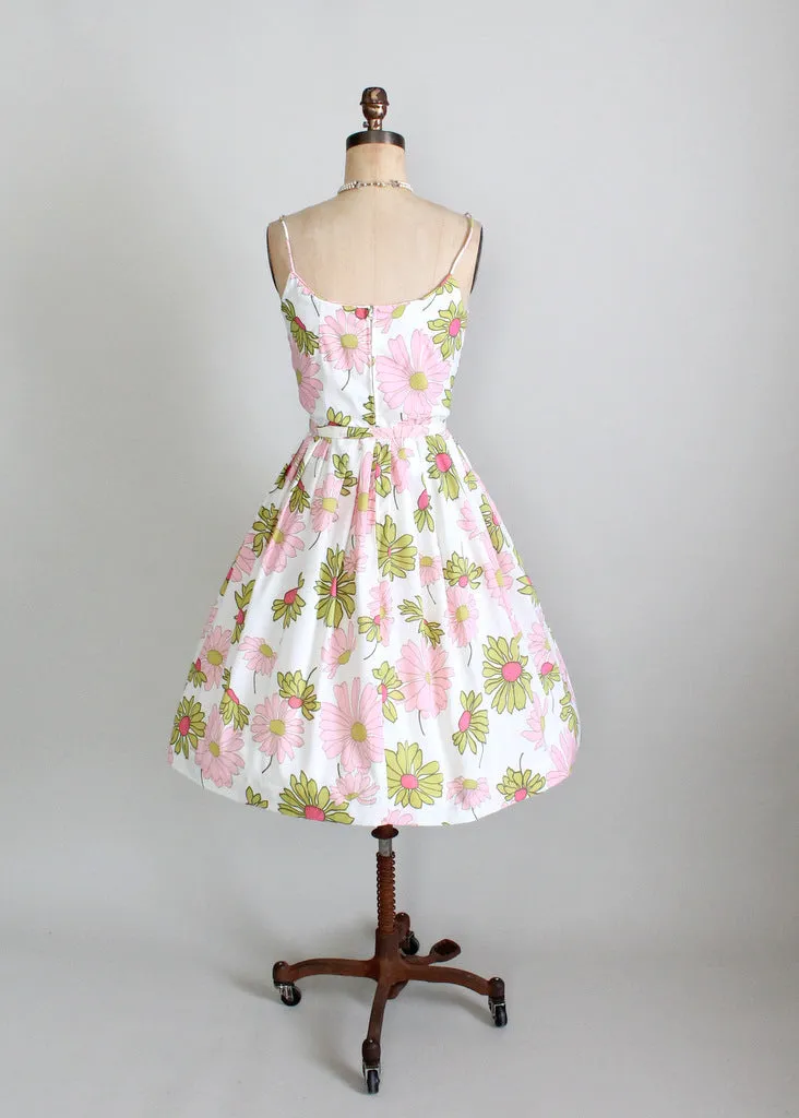 Vintage 1960s Floral Crepe Sundress