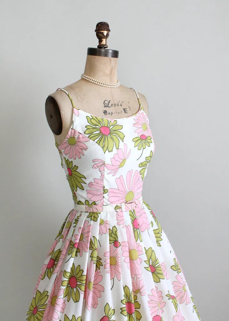 Vintage 1960s Floral Crepe Sundress