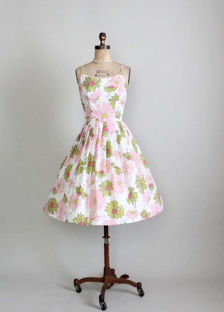 Vintage 1960s Floral Crepe Sundress