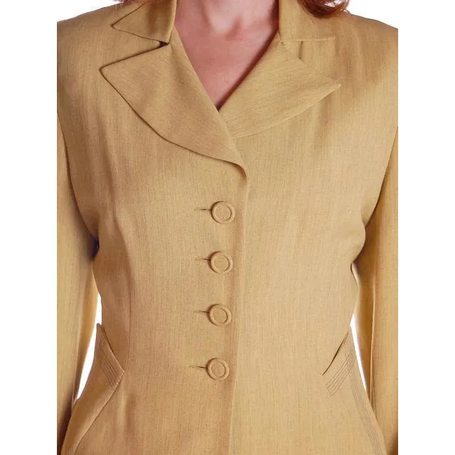 Vintage Ladies Chartreuse Rayon Gab Suit 1940S ww2 Pencil Skirt 1940S Guernsey & Potato Peel Pie