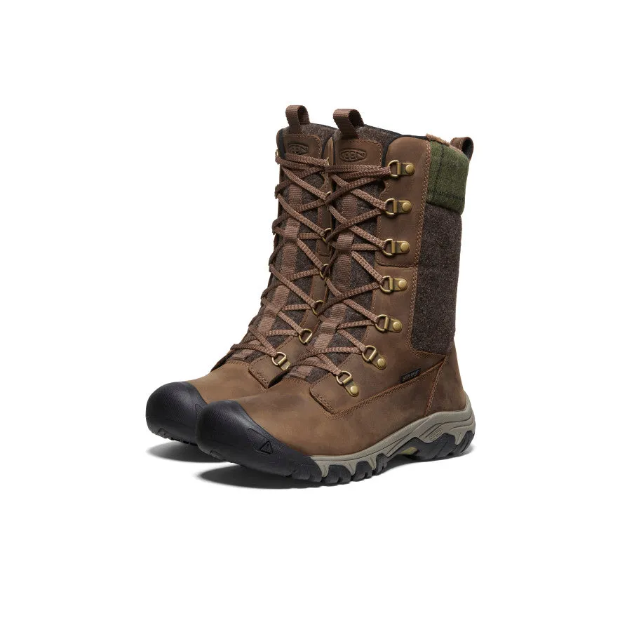 Women's Greta Tall Waterproof Boot  |  Dark Earth/Green Plaid