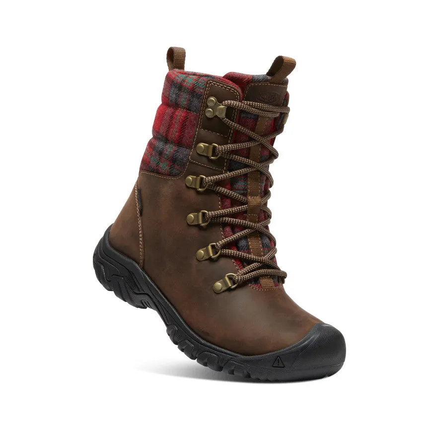 Women's Greta Waterproof Boot  |  Dark Brown/Red Plaid