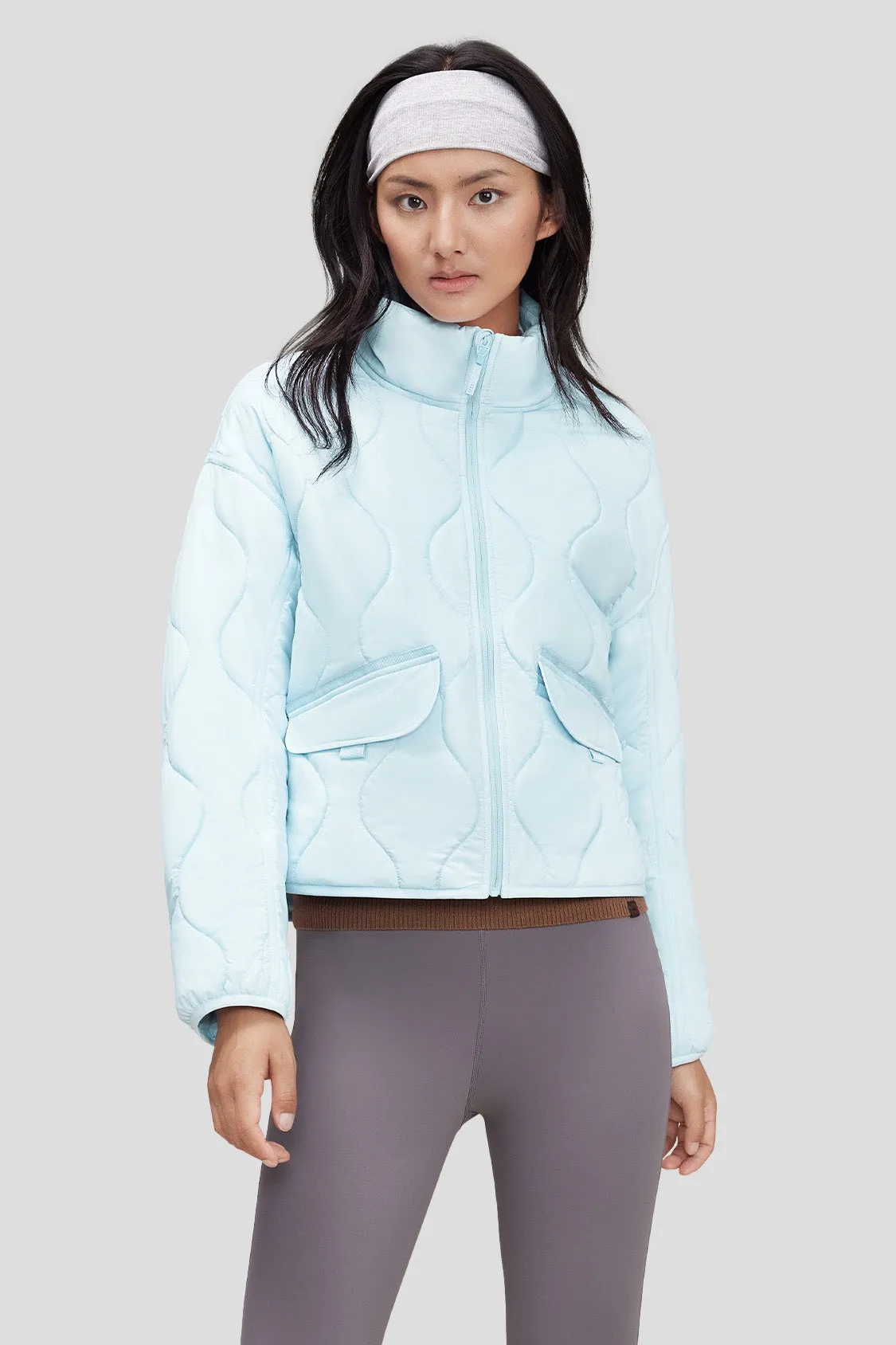 Women's Lightweight Quilted Jacket with Stand Collar