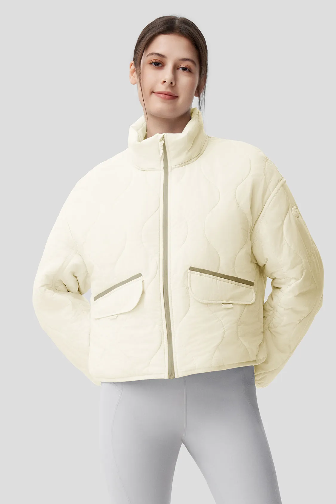 Women's Lightweight Quilted Jacket with Stand Collar