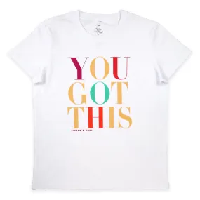 YOU GOT THIS - Boxy Tee - White with Colourful Print