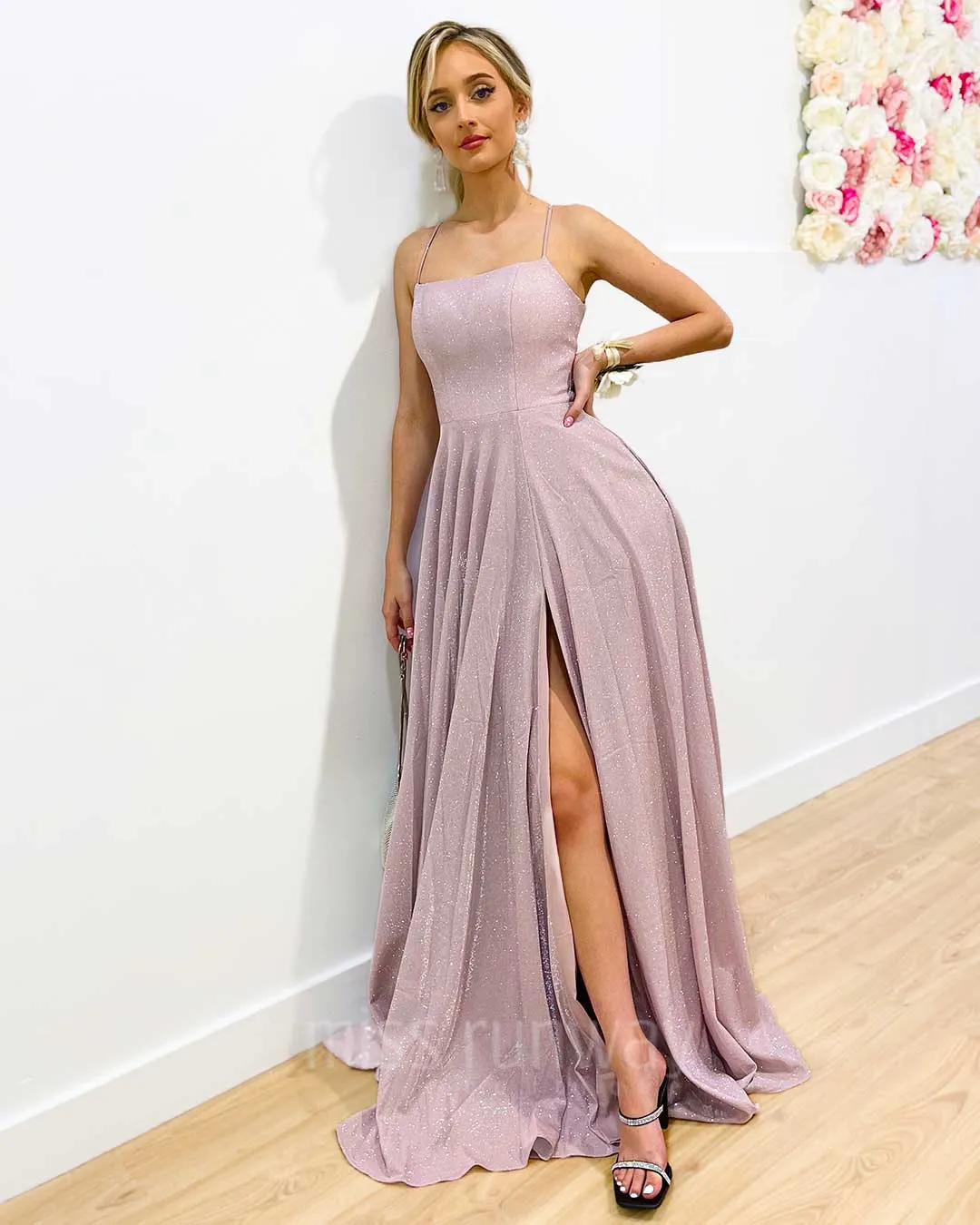 Zahara Glitter Gown - Pearl