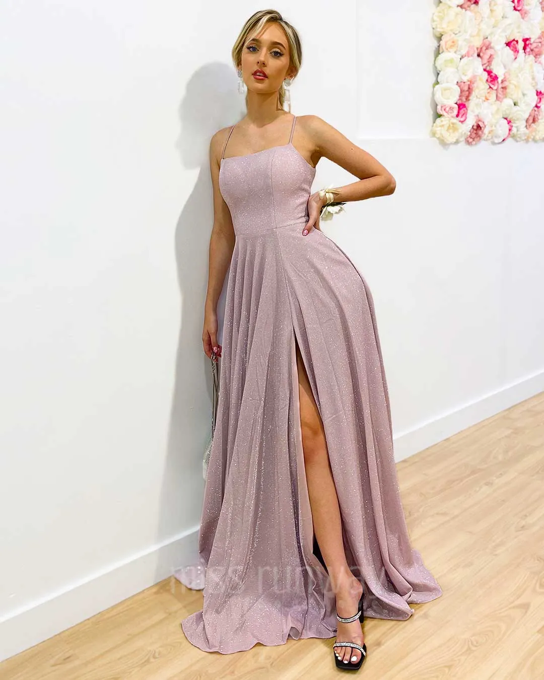 Zahara Glitter Gown - Pearl