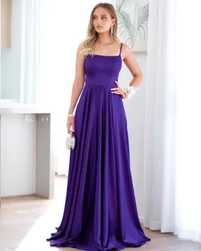 Zahara Satin Gown - Purple