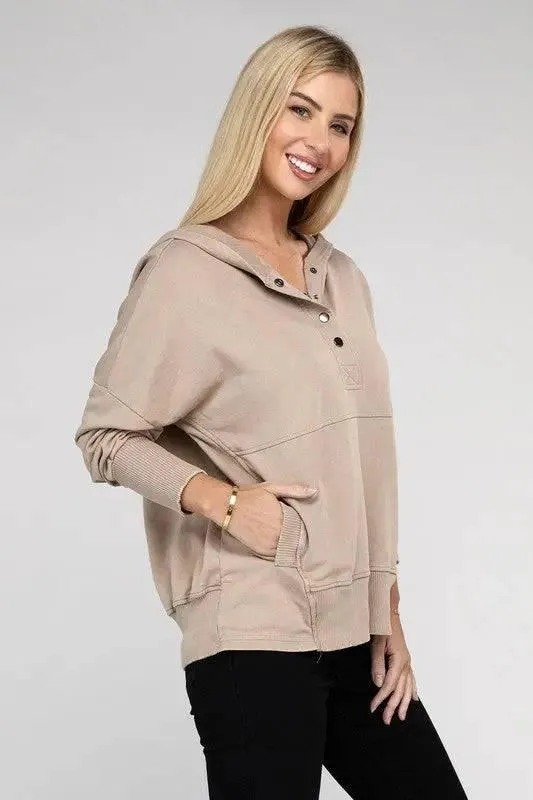 Zenana french terry kangaroo pocket hoodie