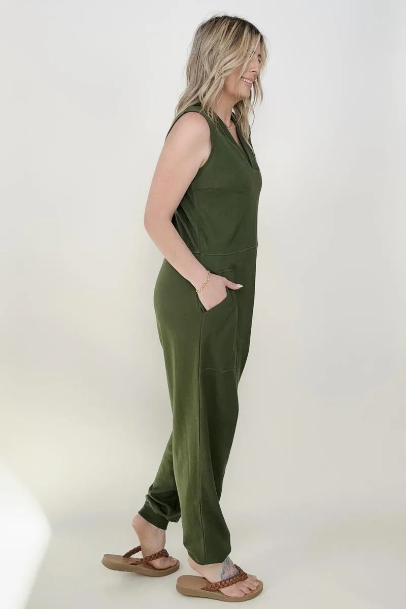 Zenana Solid Sleeveless Harem Jumpsuit -3 colors - Ships from The US