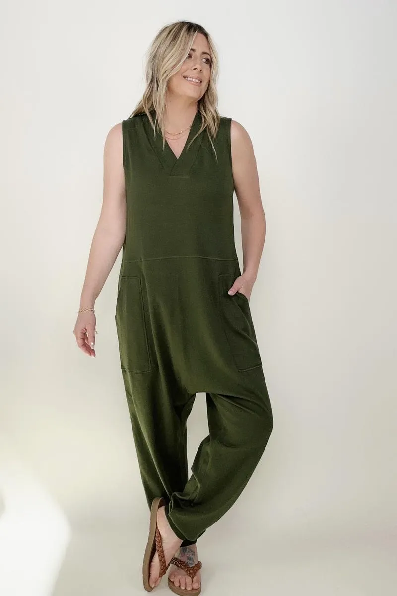 Zenana Solid Sleeveless Harem Jumpsuit -3 colors - Ships from The US