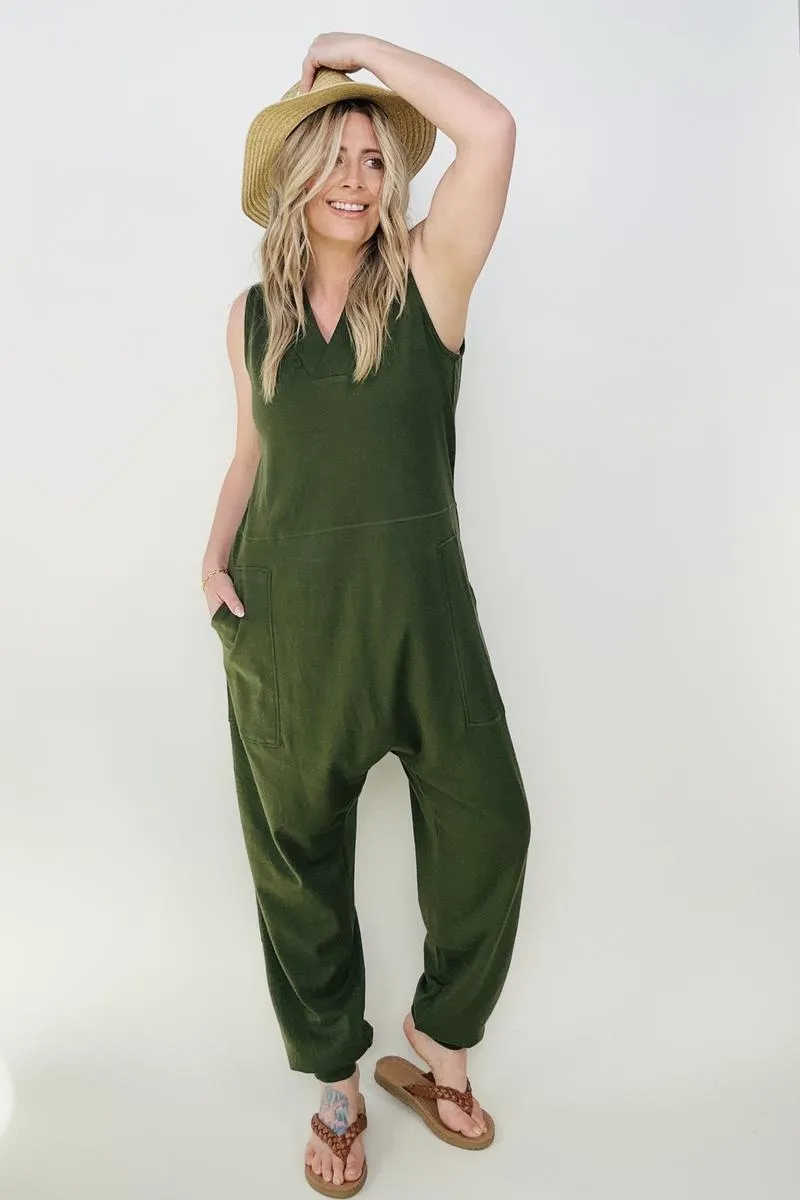 Zenana Solid Sleeveless Harem Jumpsuit -3 colors - Ships from The US