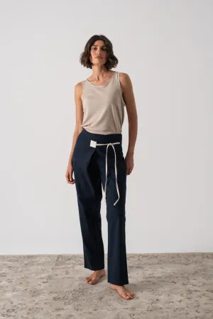 Zephyr Wrap Pant in Navy