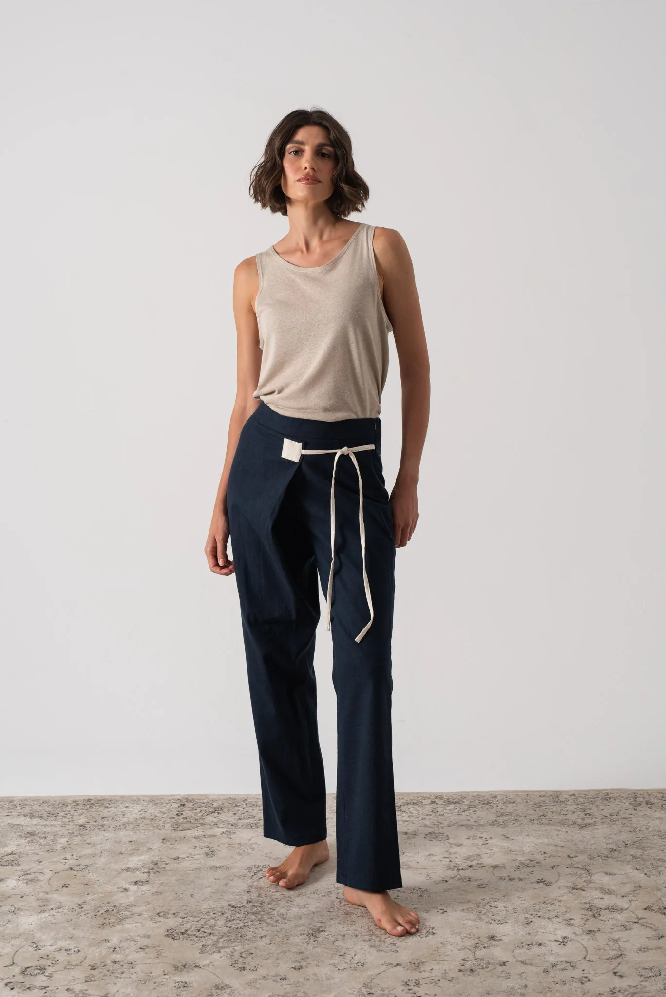 Zephyr Wrap Pant in Navy