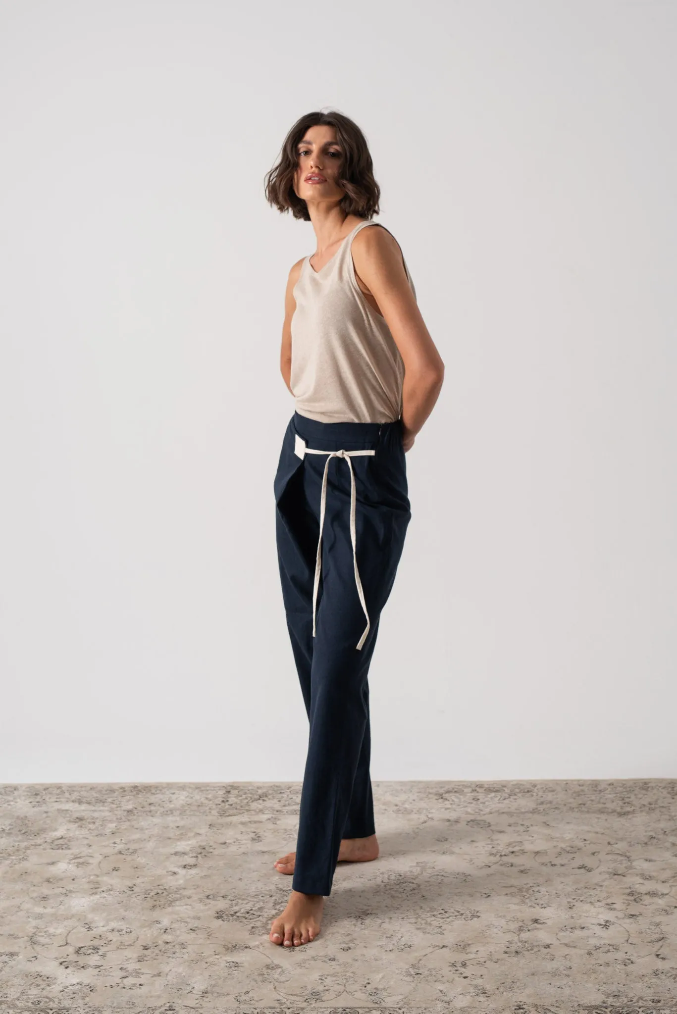 Zephyr Wrap Pant in Navy