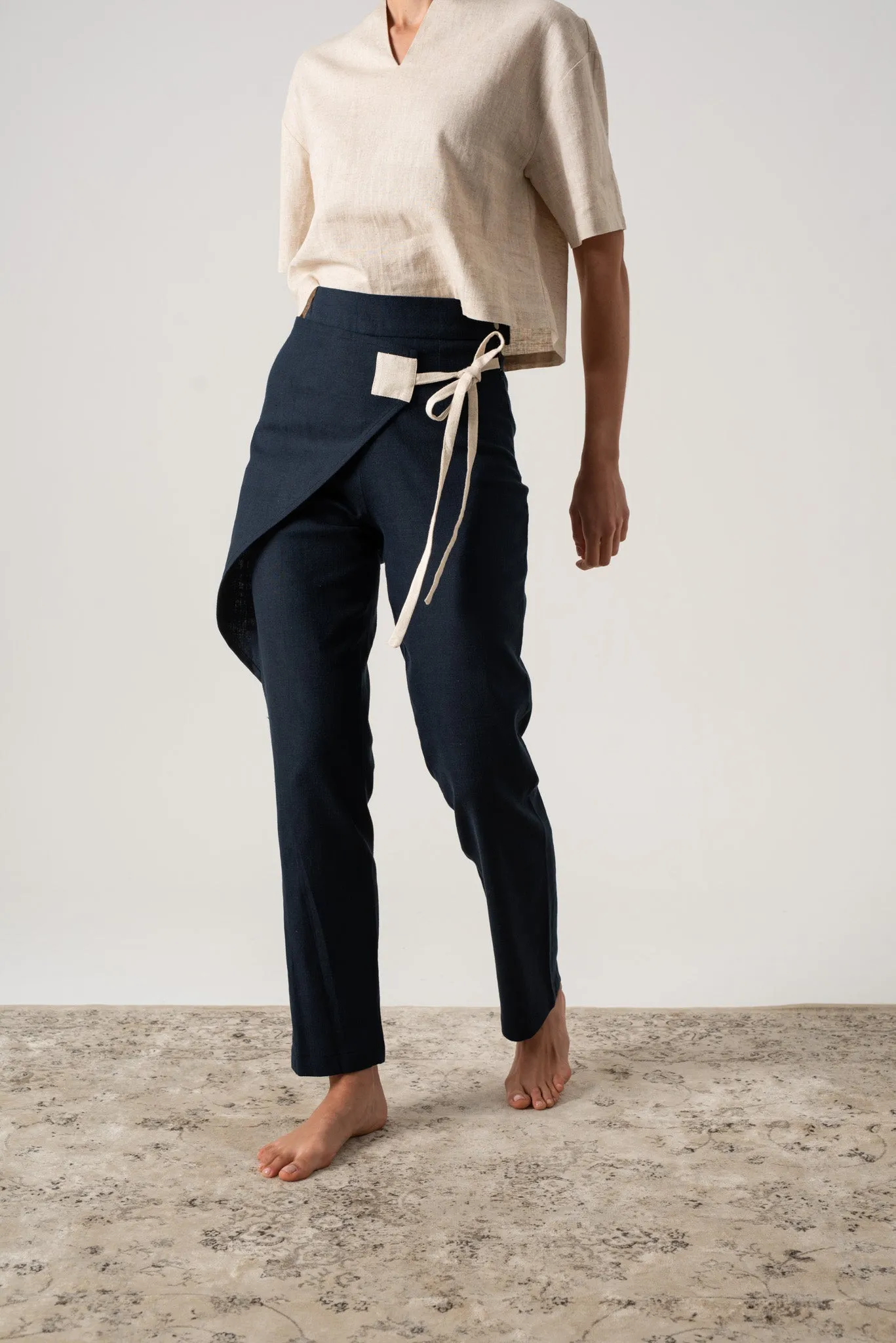 Zephyr Wrap Pant in Navy