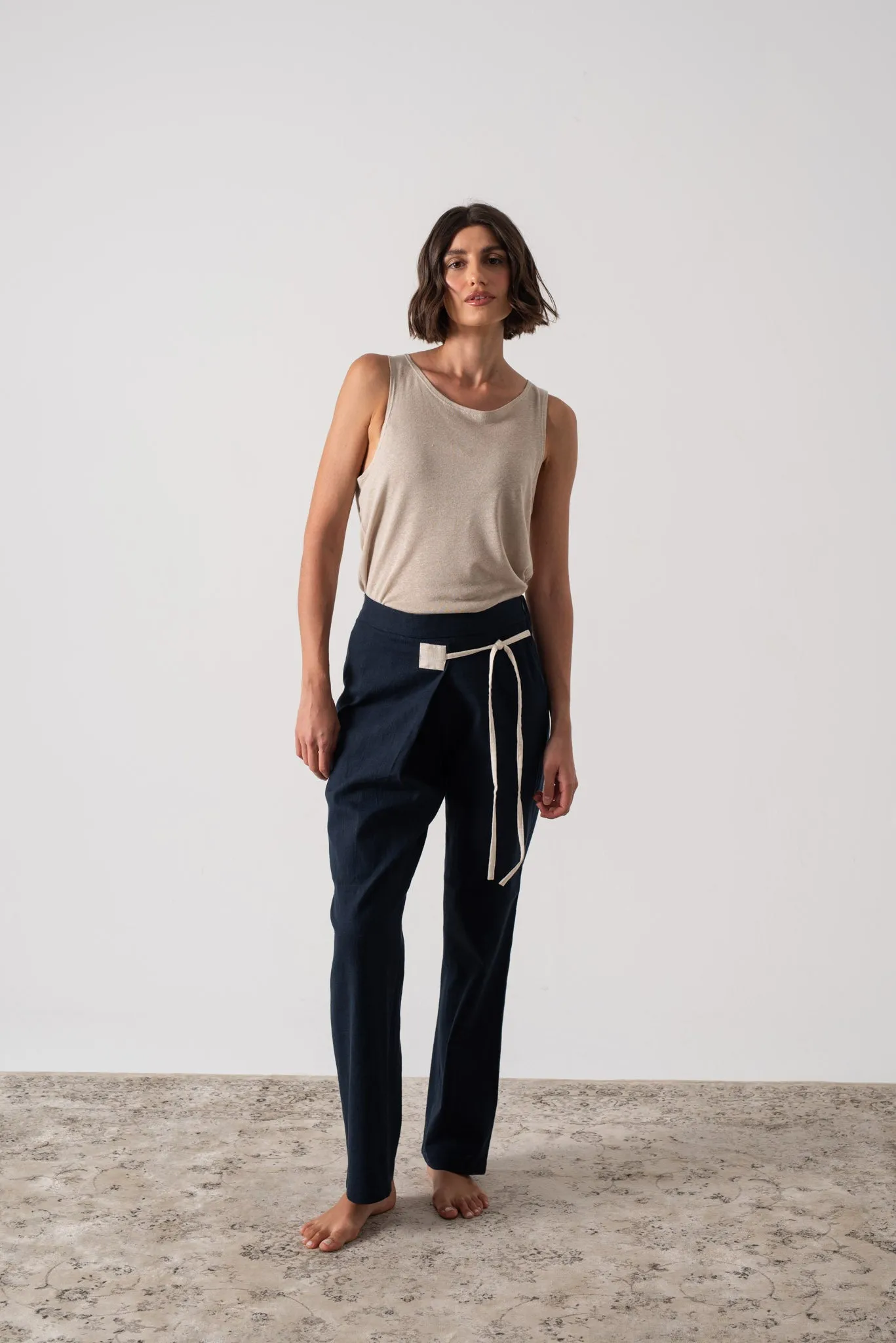 Zephyr Wrap Pant in Navy